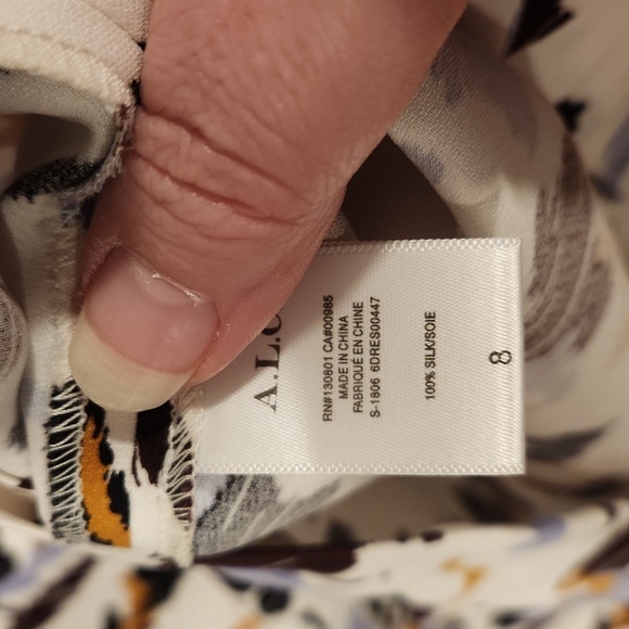 ⭕️ PRICE FIRM A.L.C. 3/4 Sleeve Terry 100% Silk Dress Size 8 - Picture 7 of 10